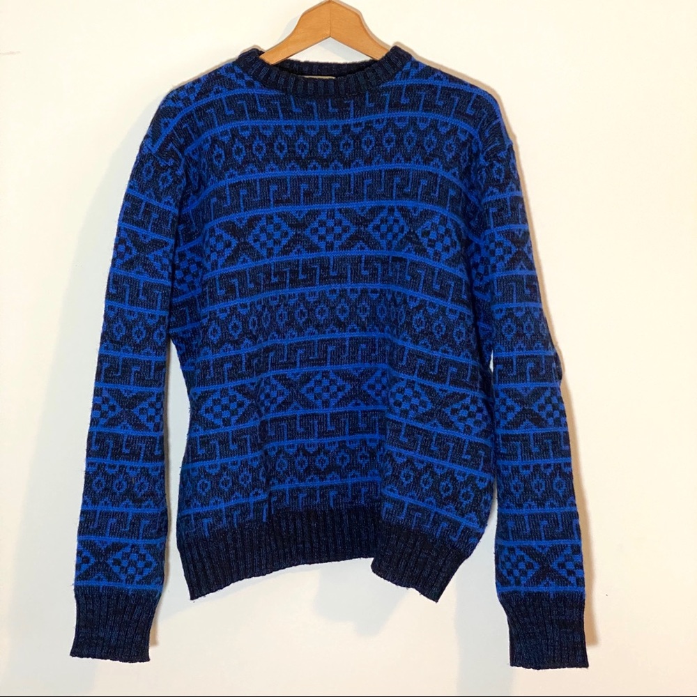 Vintage 70s McGregor Wool Blend Tribal Sweater